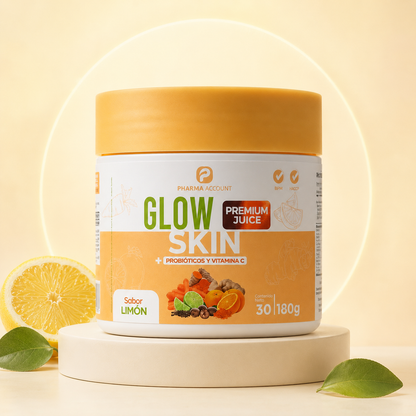 Glow Skin con Péptidos de Colágeno, Probióticos y Vitamina C – Sabor Limón