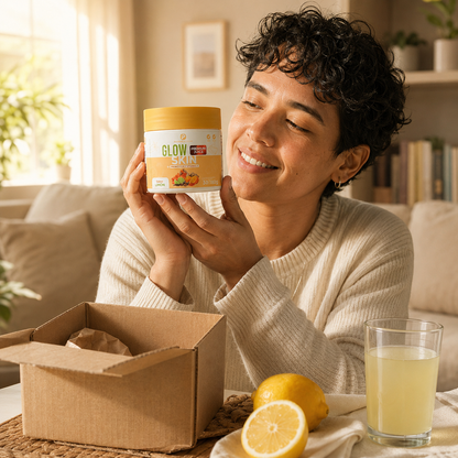 Glow Skin con Péptidos de Colágeno, Probióticos y Vitamina C – Sabor Limón
